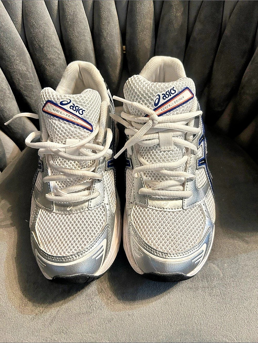 ASICS GEL-1130 White Midnight Women's Athletic Shoes White & Blue